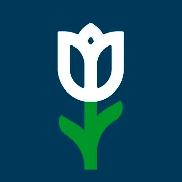 Tulip icon in flat and plain style. Geometric shape. Stock Illustration