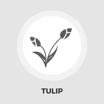 Tulip icon flat Stock Illustration