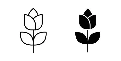 Tulip icon vector art Illustrations Stock Illustration
