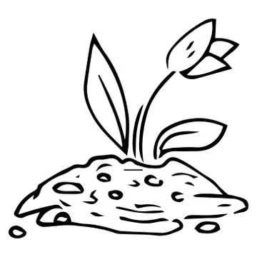 Tulip icon. Vector illustration of a spring tulip.Hand drawn  planted spring  Illustrazione stock