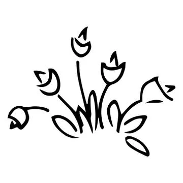 Tulip icon. Vector illustration of spring tulip flower. Hand drawn spring tul Stock Illustration