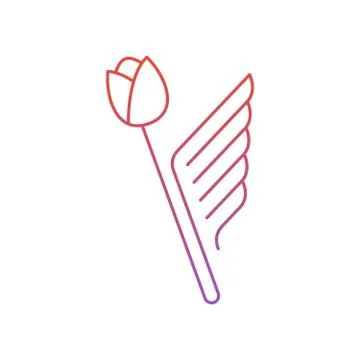Tulip logo with wings Illustrazione stock