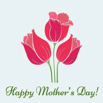 Tulip mom card Stock-Illustration