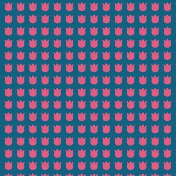 Tulip pattern on teal background Stock Illustration