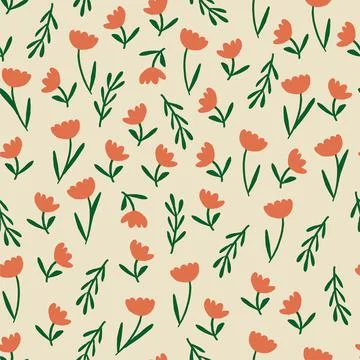 Tulip pattern vector. Flower background Stock Illustration