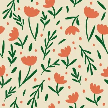 Tulip pattern vector. Flower background Stock Illustration