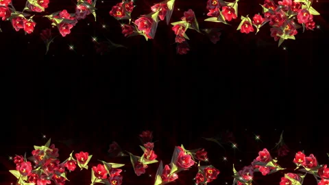 Tulip rose flower particle loop animation Stock Footage 147640548