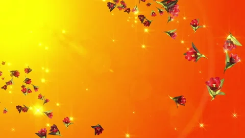 Tulip rose flower particle loop animation Stock Footage 147640783