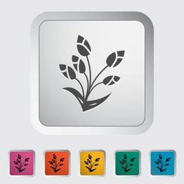 Tulip single flat icon. Stock Illustration