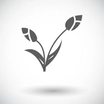Tulip single icon Stock Illustration