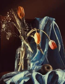 Tulips in the bottle Foto stock