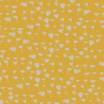 Tulips field seamless vector pattern in yellow Illustrazione stock