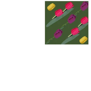 Tulips on a green background. Seamless pattern. Stock Illustration