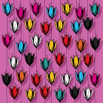 Tulips pattern design abstract art Romania Europe Stock Photos