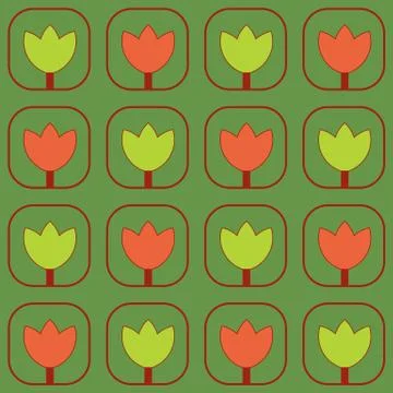 Tulips pattern Stock Illustration