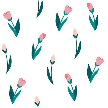 Tulips seamless pattern. Floral background. Texture for easter and spring des Stock Illustration