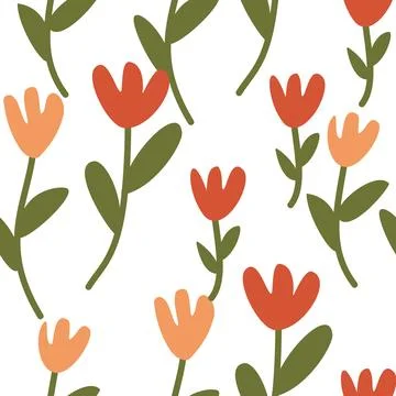 Tulips seamless pattern Stock Illustration