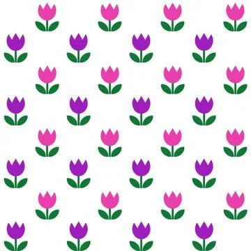 Tulips, seamless pattern, vector. Stockillustratie