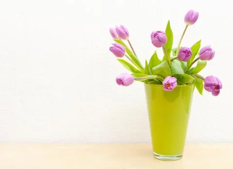 Tulips in vase Stock Photos