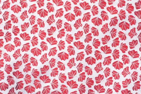 Tulle fabrics on red, background Stock Photos
