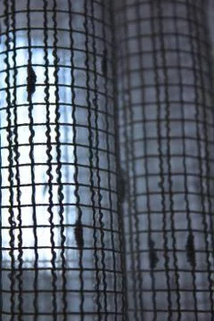 The tulle on the window Stock Photos