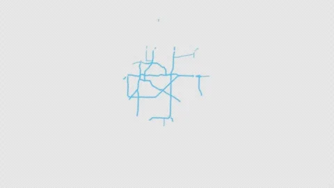 Tulsa City Line Map Self Drawing Animated Overlay, Alpha 4K Stock Footage 340293792