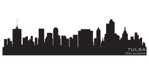 Tulsa, oklahoma skyline. detailed vector silhouette Stock Illustration