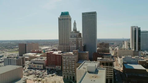 Tulsa Oklahoma Skyline Stock Footage 129957609