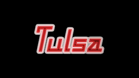 Tulsa Red White Glowing Text Animation Clip Stockbeeldmateriaal 332029383