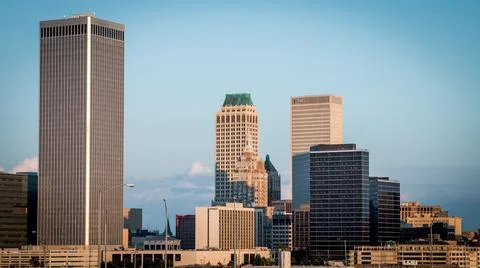 Tulsa Skyline - Evening Stock Photos
