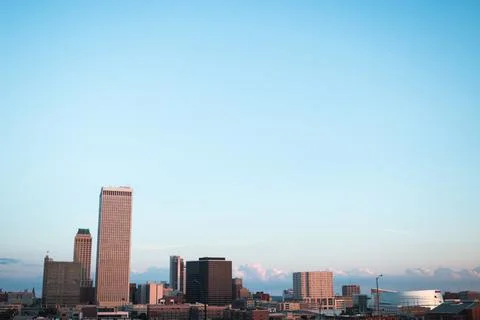 Tulsa Skyline with Storms Stock Photos