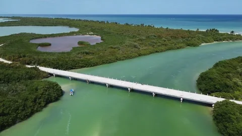 Tulum Aerial View of coast Stock Footage 331660749