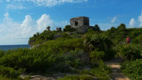 Tulum archaeological site Stock Footage 94713790