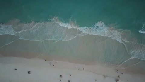 Tulum beach aerials top down waves - Mexico Video stock 119299124