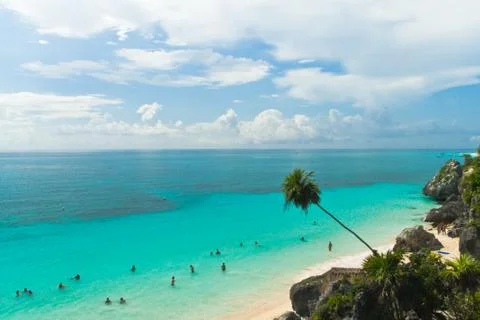 Tulum beach in Quintana Roo, México Stock Photos