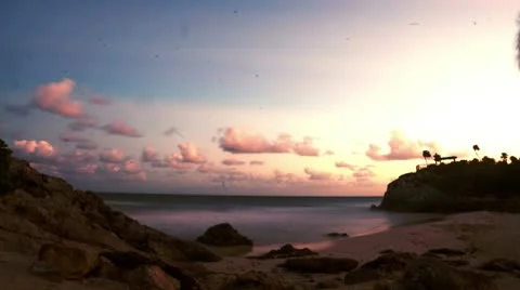 Tulum beach timelapse with dirty lens Stock Footage 10564334
