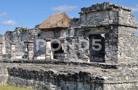 Tulum mexico ancient ruins Stock Photos