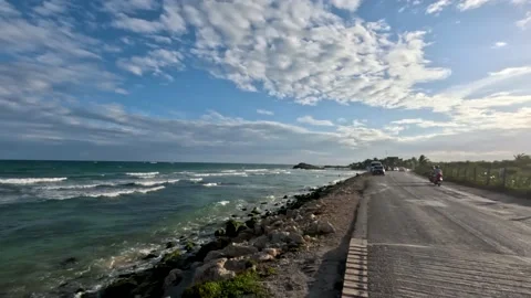 Tulum, panoramic view of the beach Stock Footage 229740440