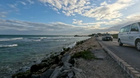 Tulum, panoramic view of the beach Stock Footage 229740505