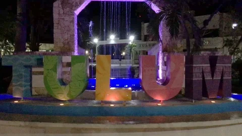 Tulum Spot at night in Tulum, Mexico Stock Footage 93379980