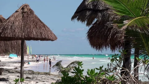 Tulum's Beach, Mexico Stock Footage 158091871