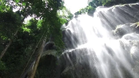 Tumalog Waterfalls, Cebu, the Philippines Stock Footage 130699844