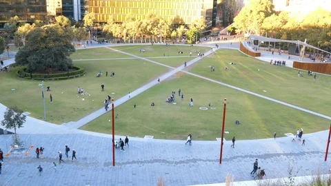 Tumbalong Park Crowd Video stock 77743081
