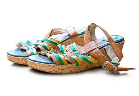 Tumble down shoes isolated Stock Photos