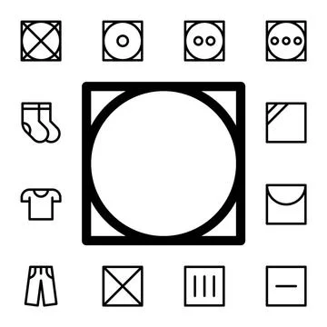 Tumble dry flat vector icon in laundry pack Stock Illustration