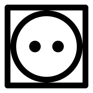 Tumble dry medium temperature icon, outline style Stock Illustration