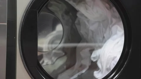 Tumble Dryer Machine Sheets Stock Footage 245091486