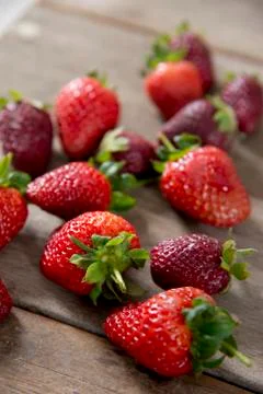 Tumble of Strawberries. Stock Photos