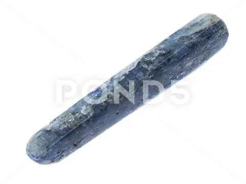 Tumbled Kyanite gemstone on white Stock Photos