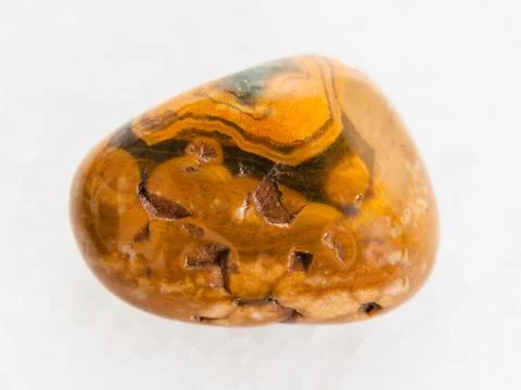 Tumbled Leopard Skin Jasper gemstone on white Stock Photos